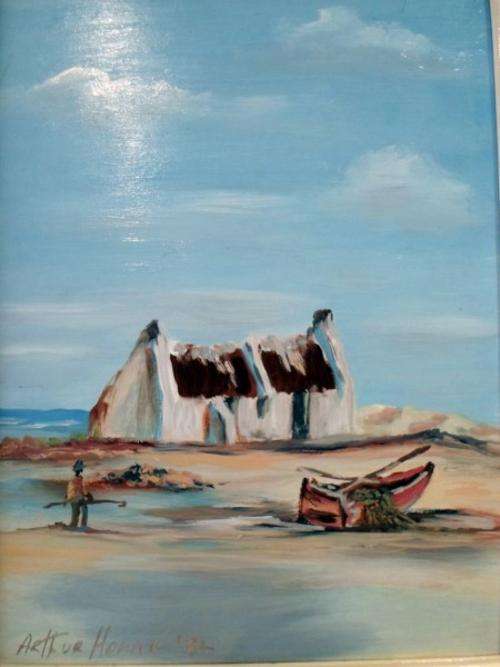 Arthur Horne - Fisherman scene - A delightful painting - Low, low price!
